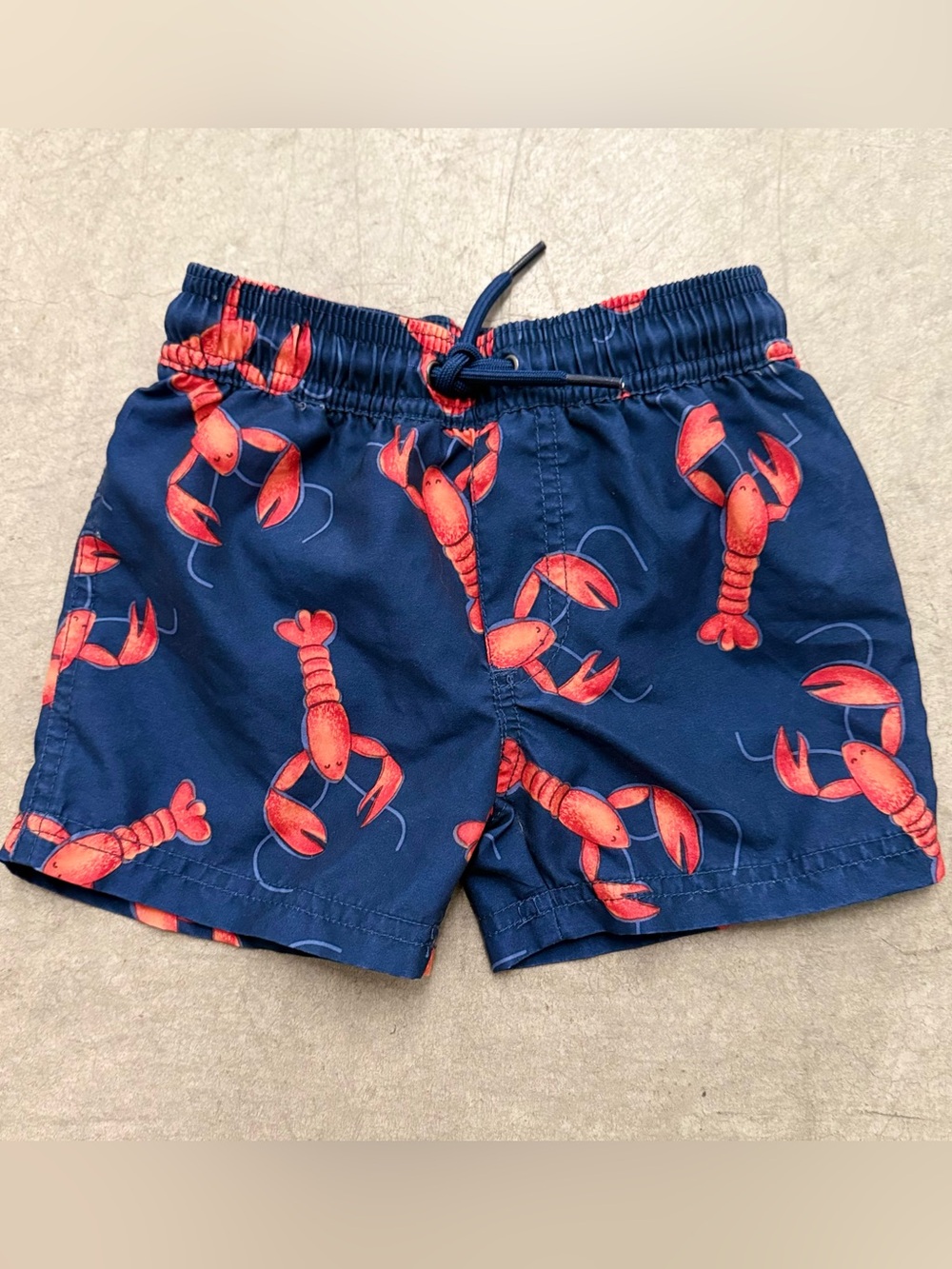 Carters Boys Swim Trunks with Navy Background and Red Lobsters - Size 2T